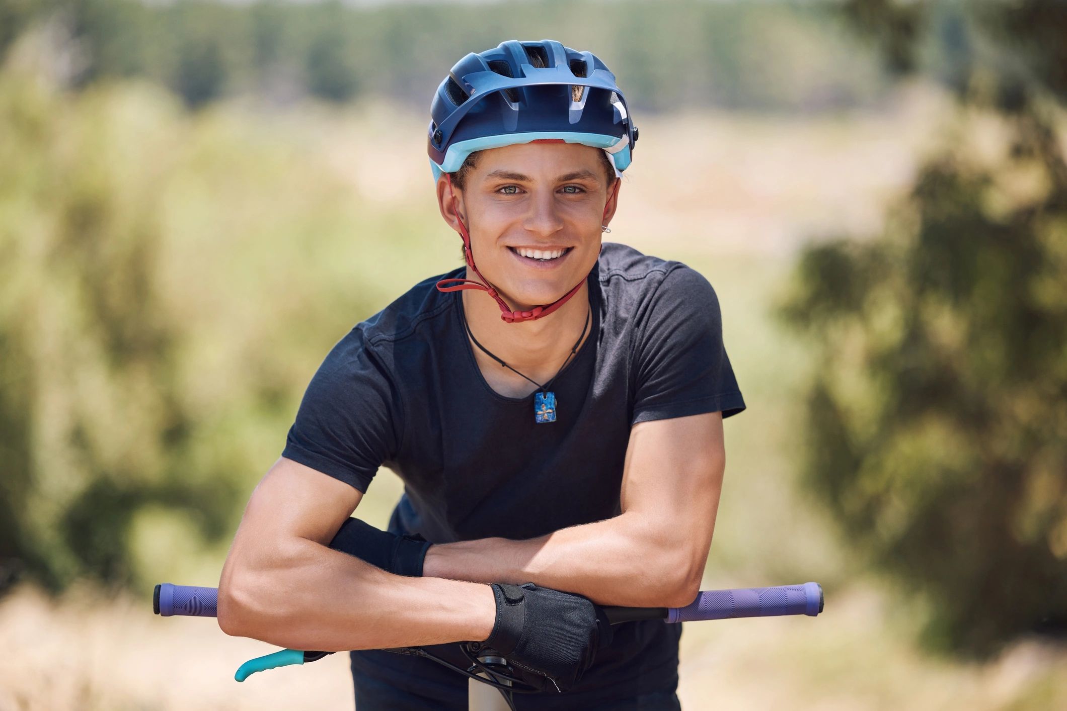 biking athlete portrait