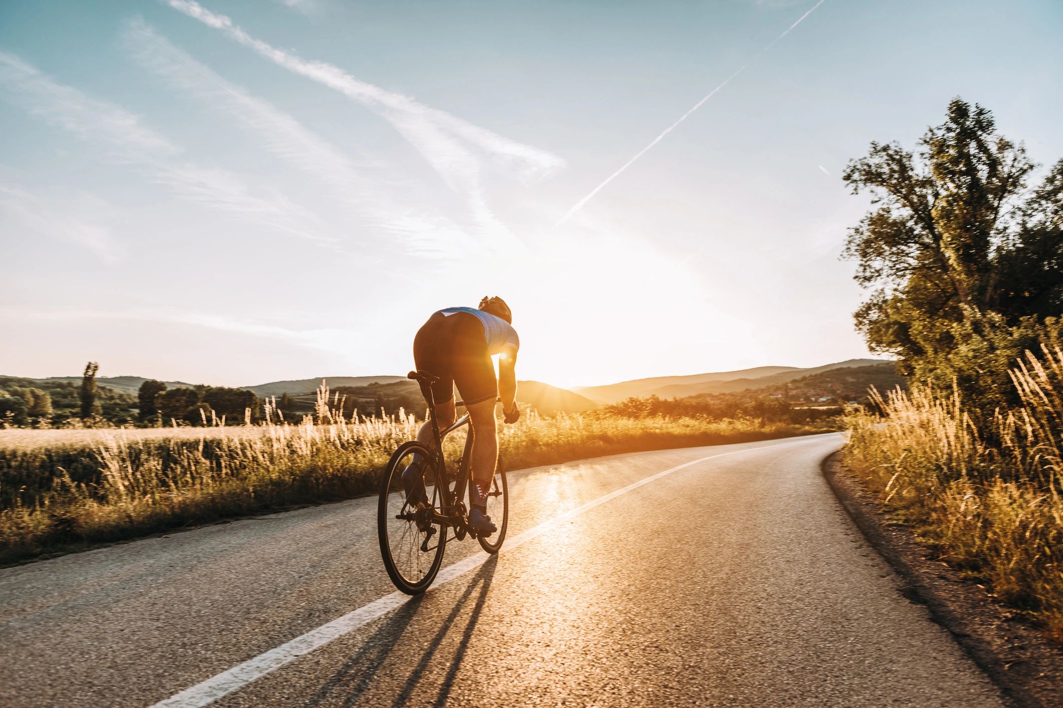 Cyclist in action during a race